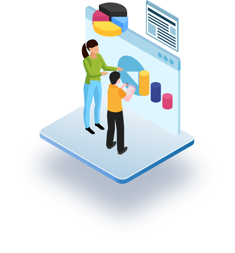 Data & reports illustration data and report illustration