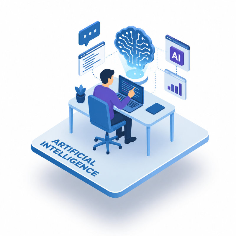 communication via chat illustration